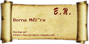 Borna Míra névjegykártya